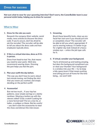 Dress for Success – Tips from CareerBuilder