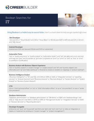 Information Technology (IT) Specific Boolean Search Strings