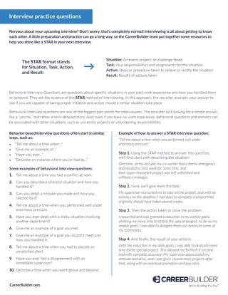 Practice Interview Questions by CareerBuilder