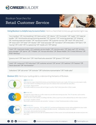 Retail Customer Service Specific Boolean Search Strings