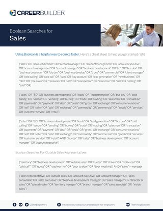 Sales Boolean Search Strings