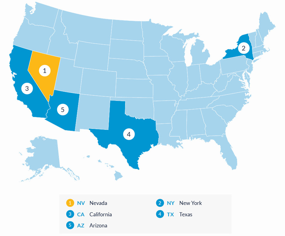 Worst states in the US to find a job this month.